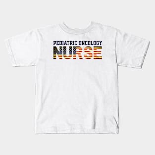 American Pediatric Oncology Nurse USA Flag, Peds Department, Nursing Student Kids T-Shirt